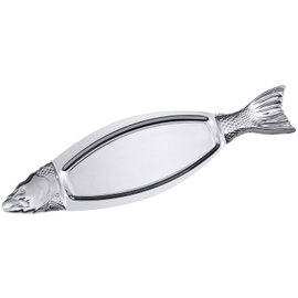 Fischplatte | Lachsplatte Edelstahl Fischrelief oval  L 940 mm Produktbild
