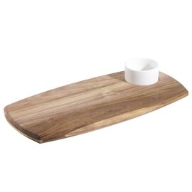 Dip Set Holztablett | Porzellanschälchen Porzellan  L 360 mm  B 180 mm  H 15 mm Produktbild