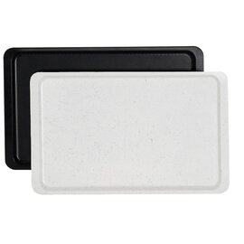GN 1/2 Edelstahl Tablett Serviertablett Servierplatte 32,5 x 26,5 x 1,5 cm Dekor 