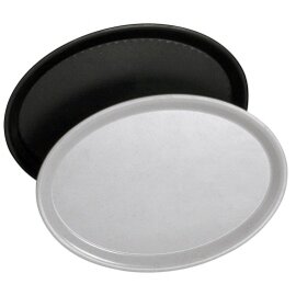 Tablett Polyester lichtgrau oval | 290 mm  x 210 mm Produktbild