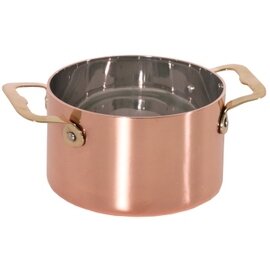 Cocotte 330 ml Edelstahl Messing Kupfer  Ø 85 mm  H 60 mm Produktbild
