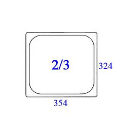 Restposten | GN-Behälter GN 2/3  x 100 mm Porzellan weiß Produktbild