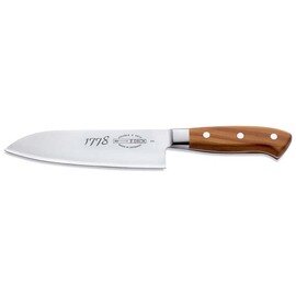 Santoku 1778 gerade Klinge glatter Schliff  | genietet | holzfarben | Klingenlänge 17 cm Produktbild