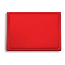 Schneidbrett Kunststoff  • rot mit Saftrille | 325 mm  x 265 mm  H 20 mm Produktbild