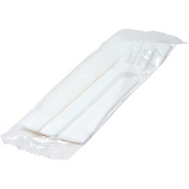 Besteckset 3-teilig Polystyrol weiß Einweg  L 160 mm Produktbild