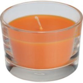 Kerzenglas IBIZA orange  Ø 85 mm  H 60 mm | Brenndauer 18 Stunden | 12 x 1 Stück Produktbild