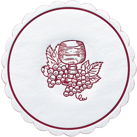 Zelltuch-Untersetzer Traube Bordeaux Ø 100 mm rund Einweg Papier Produktbild