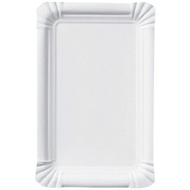 Pappteller|Wurstteller Pappe weiß Reliefrand rechteckig | 170 mm  x 110 mm | 4 x 250 Stück Produktbild