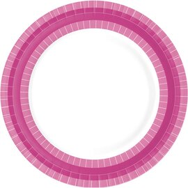 Premium Teller Papier weiß rosa  Ø 220 mm | 5 x 50 Stück | Einweg Produktbild