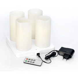 LED-Stumpenkerzenset mit 4 Lampen | Ladestation | Fernbedienung Produktbild