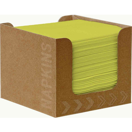Cocktailservietten Dunisoft® grün in brauner Spenderbox 200 mm x 200 mm Produktbild