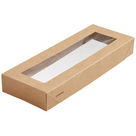 Kartondeckel mit PLA Fenster für Takeaway-Box Viking Slim Brick, 1 x 300 Stück Produktbild