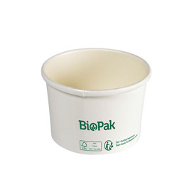 Eisbecher | Bio-Becher 240 ml Bowl Short Karton weiß Ø 90 mm H 60 mm Produktbild