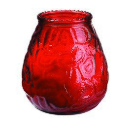 Kerzenglas VENEZIA rot  Ø 100 mm  H 100 mm | Brenndauer 70 Stunden Produktbild
