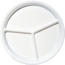 Kunststoffteller Polystyrol weiß  Ø 260 mm | 3 Fächer | 2 x 50 Stück | Einweg Produktbild