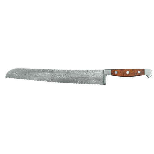 Brotmesser FRANZ G&Uuml;DE Damaststahl gerade Klinge Wellenschliff | Klingenl&auml;nge 32 cm Produktbild 0 L