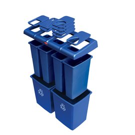 Recyclingstation GLUTTON blau 348 ltr 4 Einwurföffnungen Produktbild 0 L
