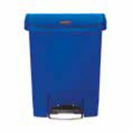 Tretabfallbehälter Kunststoff 30 ltr blau Klappdeckel Produktbild