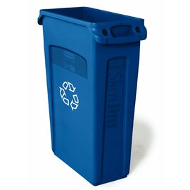 Rubbermaid Mülleimer 87 ltr Kunststoff blau L 558 mm B 279 mm H 762 mm mit  Lüftungskanal