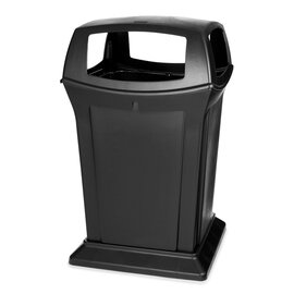 Abfallbehälter RANGER 170,3 ltr Kunststoff schwarz 4 Einwurföffnungen  L 630 mm  B 630 mm  H 1054 mm Produktbild