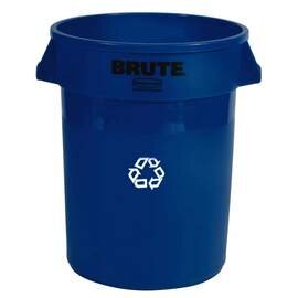 Container BRUTE CONTAINER 121 ltr Kunststoff blau Ø 559 mm  H 692 mm mit Recycling-Logo Produktbild