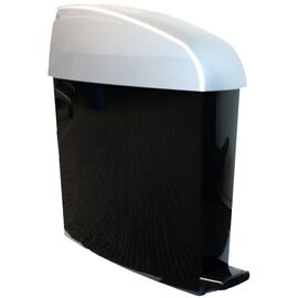 Sanitär Abfallbehälter 12 ltr Kunststoff schwarz weiß mit Fußpedal  L 140 mm  B 463 mm  H 480 mm Produktbild