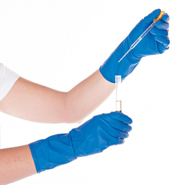 Chemikalienschutzhandschuhe HIGH RISK S Latex dunkelblau puderfrei Produktbild