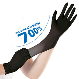 Nitril-Handschuhe S schwarz HYGOSTAR SAFE SUPER STRETCH puderfrei Produktbild