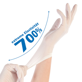 Nitril-Handschuhe XS weiß SAFE SUPER STRETCH • puderfrei Produktbild