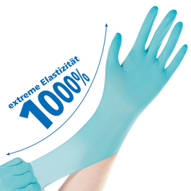 Neopren-Handschuhe NEO STRETCH PRO S türkis • puderfrei 240 mm Produktbild