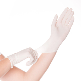 Latex-Handschuhe SKIN LIGHT M weiß leicht gepudert 240 mm Produktbild