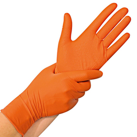 Nitril-Handschuhe XL orange POWER GRIP • puderfrei Produktbild