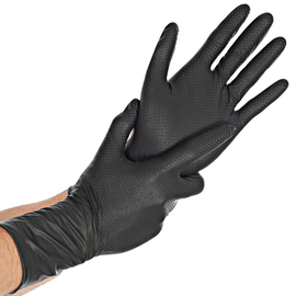 Nitril-Handschuhe M schwarz POWER GRIP LONG • puderfrei Produktbild