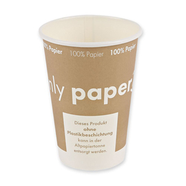 Bio-Kaffeebecher Einweg | 180 ml | NATURE Star Only Paper | Pappe Ø 70 mm Produktbild