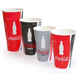 Kaltgetränkebecher COOL 500 ml Hartpappe Coca-Cola Druck | Einweg Produktbild