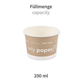 Suppenbecher Einweg | 200 ml NATURE Star Only Paper | Pappe Ø 90 mm Produktbild