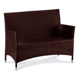 Bank Diva 2-Sitzer, 108 x 62 x 89 cm, geflochtene Korbbank mit Aluminiumgestell, Farbe: mocca Produktbild 0 L