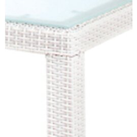 Tisch Samoa, rechteckig, 160 x 90 x 74 cm, 4-Bein-Gestell, Bestolan-Geflecht mit aufliegender Milchglasplatte, Farbe: ice Produktbild