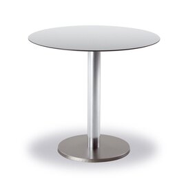 Tisch Turin, rund,  Ø 80 cm, Edelstahl-Look/grau Produktbild 0 L