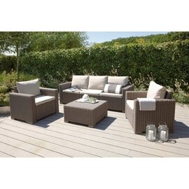 Lounge Gruppe MOMBASA  • Couch | 2 Sessel | Tisch  • cappucinofarben  • sandfarben Produktbild