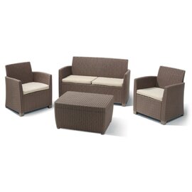 Lounge Gruppe BALI  • Couch | 2 Sessel | Tisch  • cappucinofarben  • sandfarben Produktbild