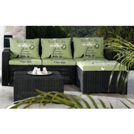Lounge Gruppe Dessin 1532 KENIA  • Couch | Tisch | Fußhocker  • grün  • graphit Produktbild