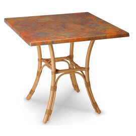 Tisch Bambus, quadratisch, 80 x 80 cm, Höhe 71 cm, wetterfeste Werzalitplatte, 4-Bein-Alugestell, Farbe: natur/Vulcano Produktbild