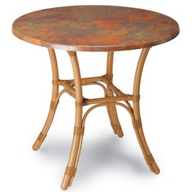 Tisch Bambus, rund, Ø 80 cm, Höhe 71 cm, wetterfeste Werzalitplatte, 4-Bein-Alugestell, Farbe: natur/Vulcano Produktbild