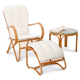 Lounge-Sessel Bayon, mit Armlehnen und hoher Rückenlehne, wetterfest, Aluminium im Bambus-Look Produktbild 1 L