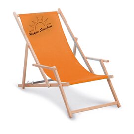 Liegestuhl Happy Sunshine, mit Armlehnen, Farbe: orange Produktbild
