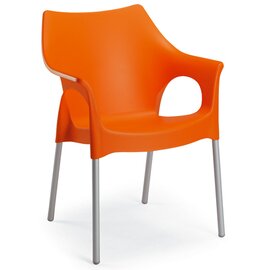 Stapelsessel VEGAS orange | 590 mm  x 560 mm | niedriger Rücken Produktbild