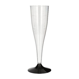 Sektglas PS klar | Fuß schwarz 0,1 ltr mit Eichstrich | Einweg Produktbild