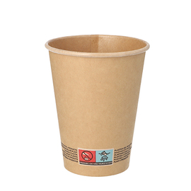 Trinkbecher Einweg PLA-beschichtet braun 300 ml Ø 90 mm Produktbild
