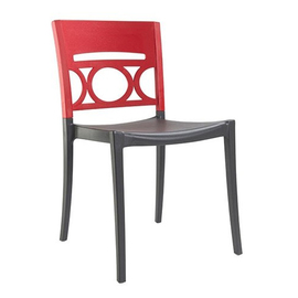 Terrassenstuhl MOON • anthrazit | rot stapelbar | Sitzhöhe 465 mm Produktbild
